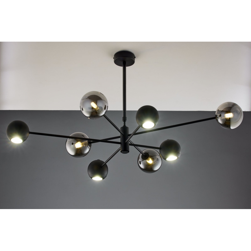 Jupiter 1975 - Suspension-barre MOKA 4xGU10/10W/230V + 4xG9/10W/230V noir/chrome brillant