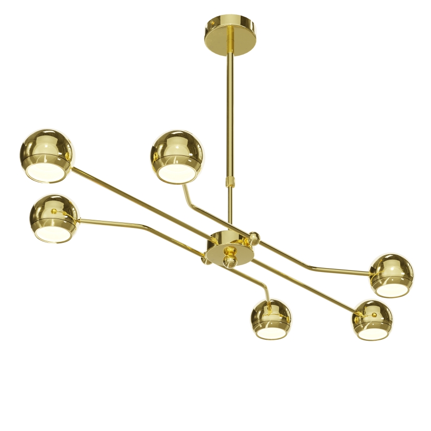 Jupiter 1978 - Hanglamp met vaste pendel TIANA 6xGU10/10W/230V goud