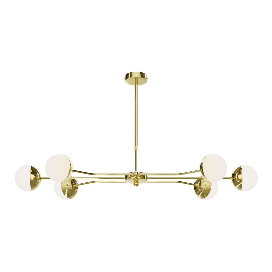 Jupiter 1980 - Hanglamp met vaste pendel TRENTO 6xG9/10W/230V goud