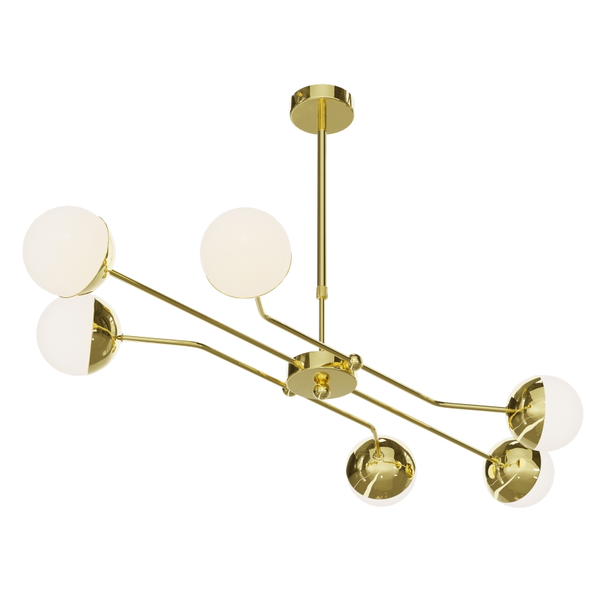 Jupiter 1980 - Hanglamp met vaste pendel TRENTO 6xG9/10W/230V goud