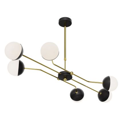 Jupiter 1981 - Hanglamp met vaste pendel TRENTO 6xG9/10W/230V zwart/goud