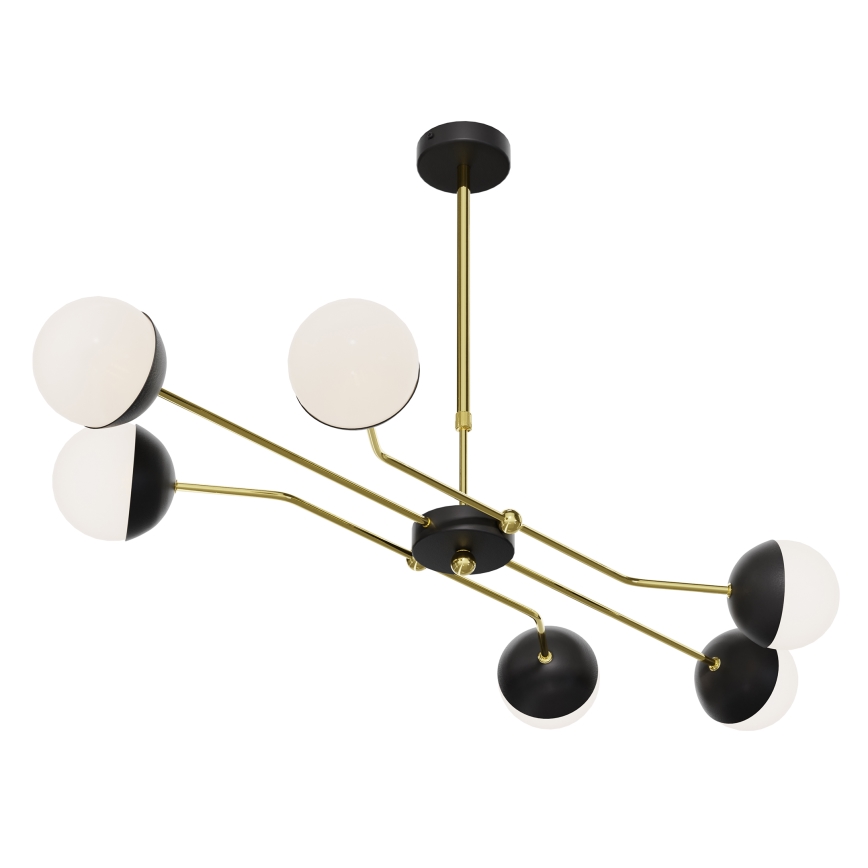 Jupiter 1981 - Hanglamp met vaste pendel TRENTO 6xG9/10W/230V zwart/goud
