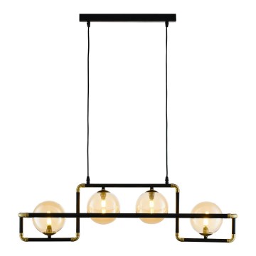 Jupiter 1983 - Hanglamp aan een koord ZAFRA 4xG9/10W/230V zwart/beige
