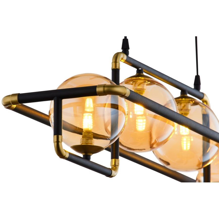 Jupiter 1983 - Hanglamp aan een koord ZAFRA 4xG9/10W/230V zwart/beige
