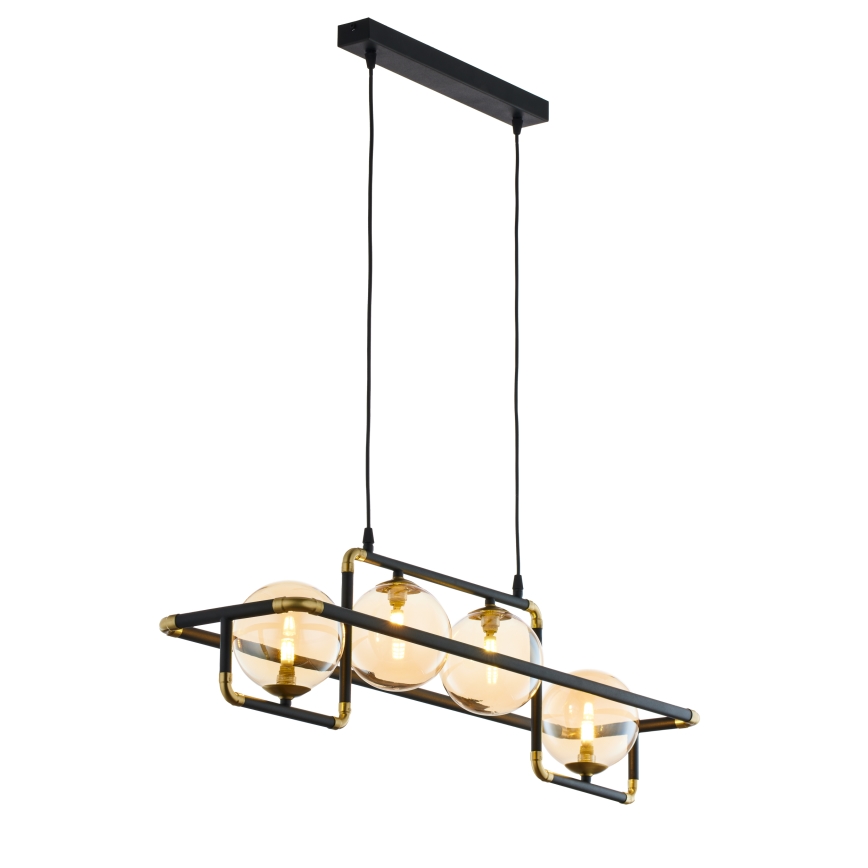Jupiter 1983 - Hanglamp aan een koord ZAFRA 4xG9/10W/230V zwart/beige