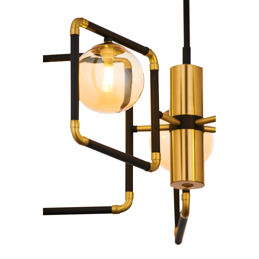 Jupiter 1984 - Hanglamp met vaste pendel IBRA 5xG9/10W/230V zwart/goud/beige