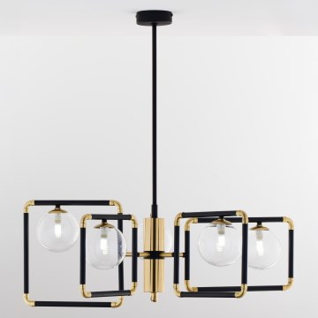 Jupiter 1985 - Hanglamp met vaste pendel IBRA 5xG9/10W/230V zwart/goud