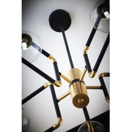 Jupiter 1985 - Hanglamp met vaste pendel IBRA 5xG9/10W/230V zwart/goud