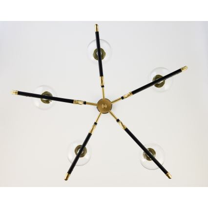 Jupiter 1985 - Hanglamp met vaste pendel IBRA 5xG9/10W/230V zwart/goud