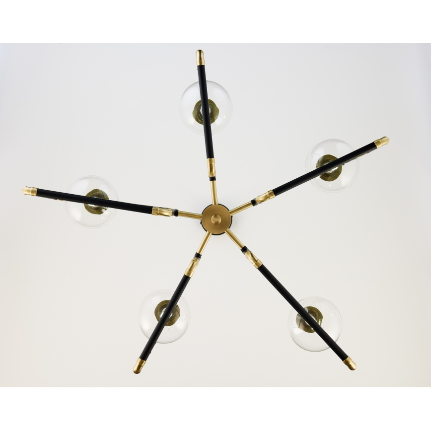 Jupiter 1985 - Hanglamp met vaste pendel IBRA 5xG9/10W/230V zwart/goud