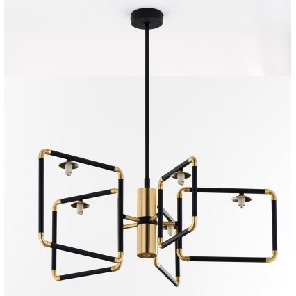 Jupiter 1985 - Hanglamp met vaste pendel IBRA 5xG9/10W/230V zwart/goud
