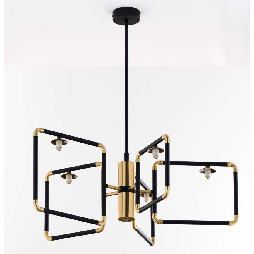 Jupiter 1985 - Hanglamp met vaste pendel IBRA 5xG9/10W/230V zwart/goud