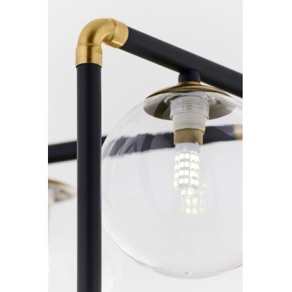 Jupiter 1985 - Hanglamp met vaste pendel IBRA 5xG9/10W/230V zwart/goud