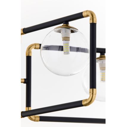 Jupiter 1985 - Hanglamp met vaste pendel IBRA 5xG9/10W/230V zwart/goud