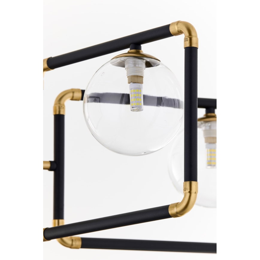 Jupiter 1985 - Hanglamp met vaste pendel IBRA 5xG9/10W/230V zwart/goud