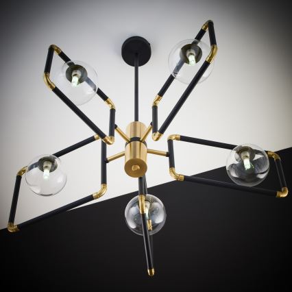Jupiter 1985 - Suspension-barre IBRA 5xG9/10W/230V noir/doré