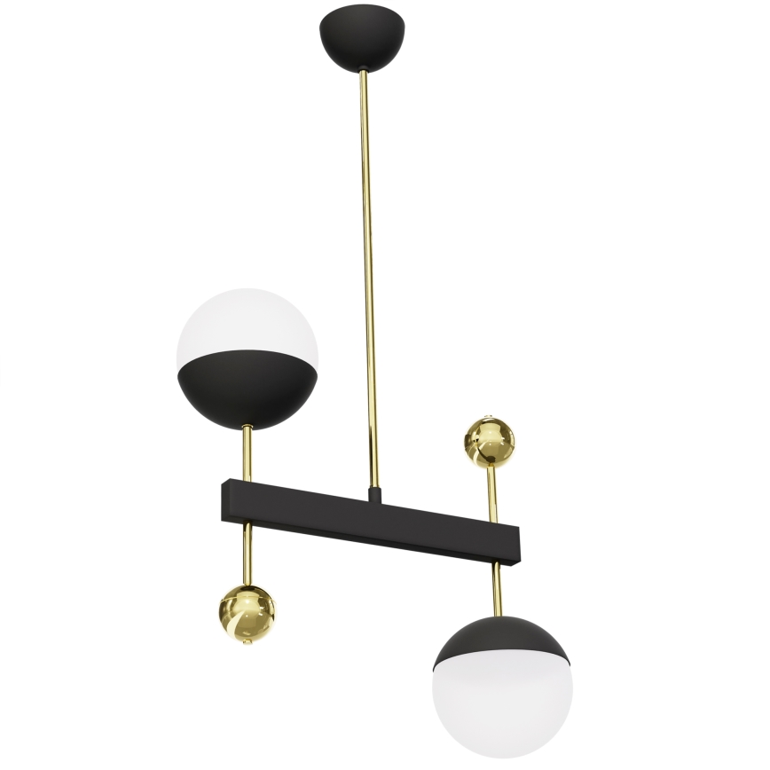 Jupiter 1986 - Hanglamp met vaste pendel DEGO 2xG9/10W/230V zwart/goud