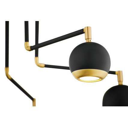 Jupiter 1987 - Hanglamp met vaste pendel VILAR 6xGU10/10W/230V zwart/goud