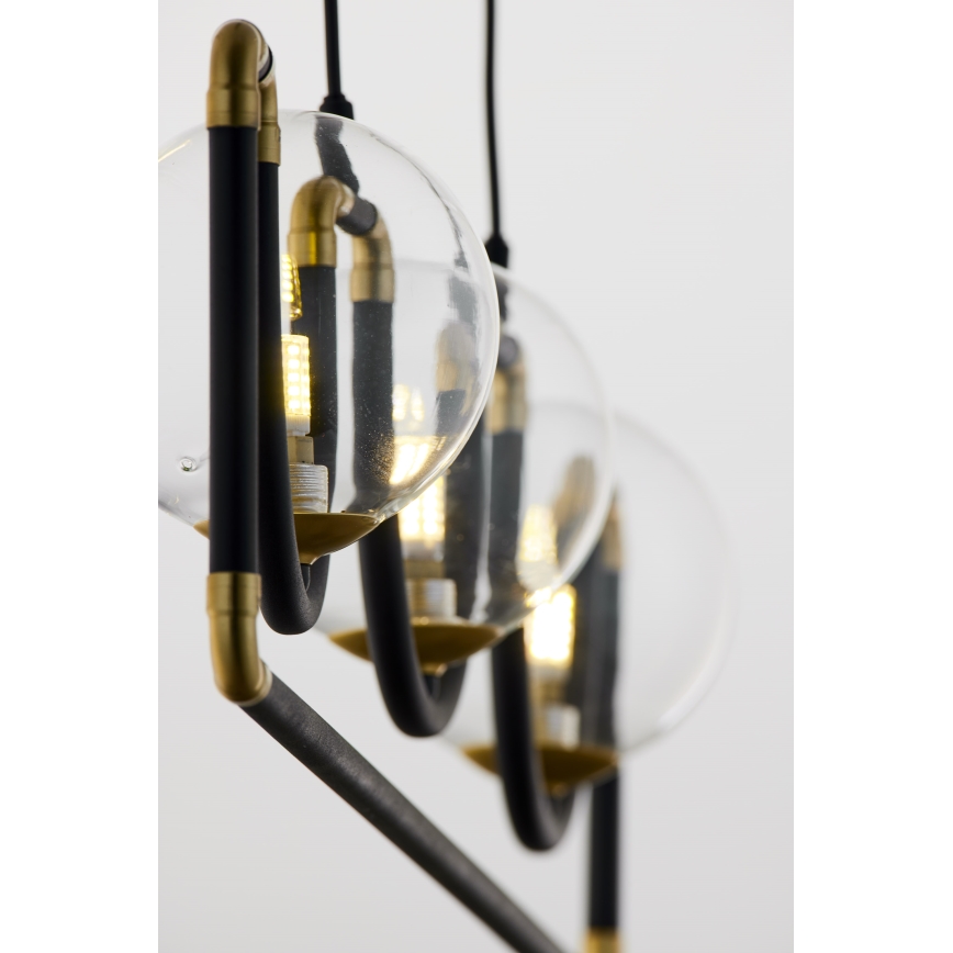 Jupiter 1990 - Hanglamp aan een koord HANZA 3xG9/10W/230V zwart/goud