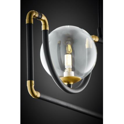 Jupiter 1990 - Hanglamp aan een koord HANZA 3xG9/10W/230V zwart/goud