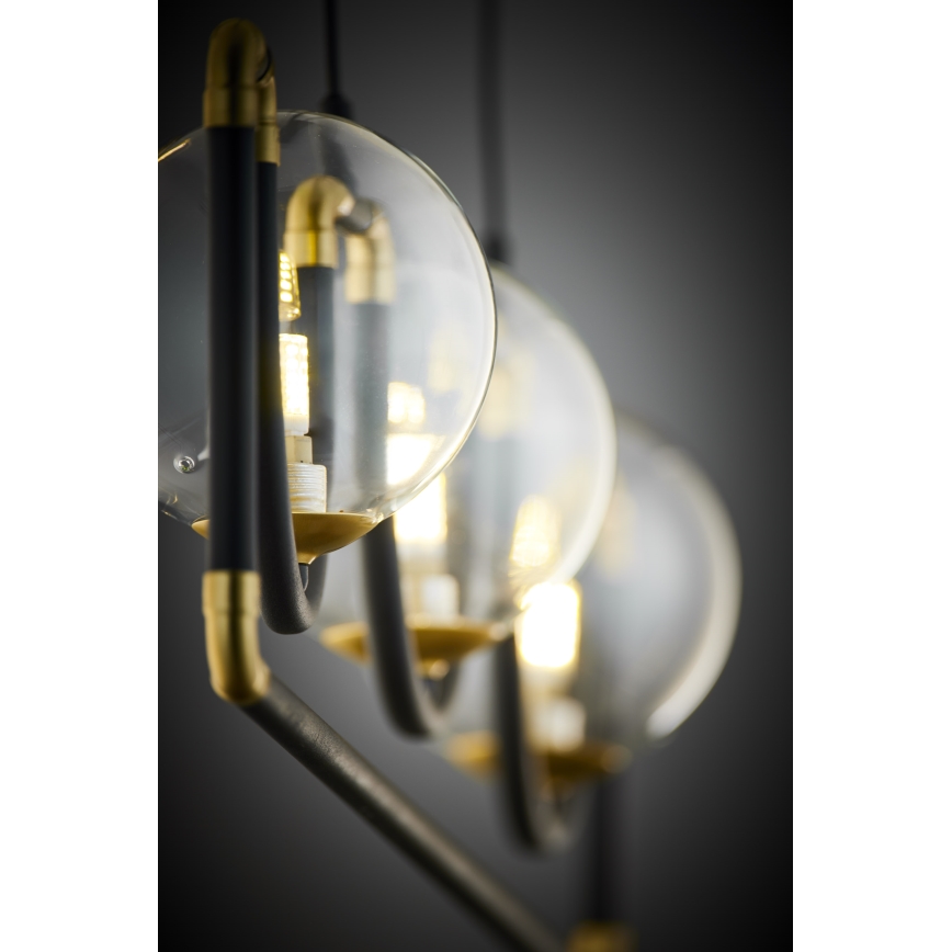 Jupiter 1990 - Hanglamp aan een koord HANZA 3xG9/10W/230V zwart/goud