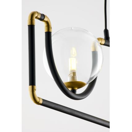 Jupiter 1990 - Hanglamp aan een koord HANZA 3xG9/10W/230V zwart/goud
