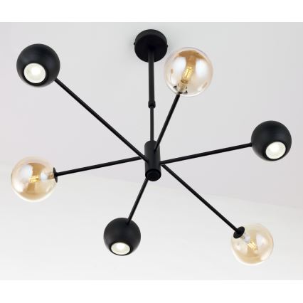 Jupiter 1993 - Hanglamp met vaste pendel MOKA 3xGU10/10W/230V + 3xG9/10W/230V zwart/beige