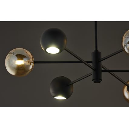 Jupiter 1993 - Hanglamp met vaste pendel MOKA 3xGU10/10W/230V + 3xG9/10W/230V zwart/beige