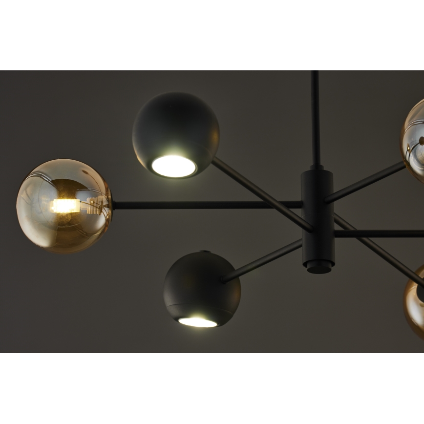 Jupiter 1993 - Hanglamp met vaste pendel MOKA 3xGU10/10W/230V + 3xG9/10W/230V zwart/beige