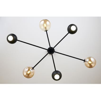 Jupiter 1993 - Hanglamp met vaste pendel MOKA 3xGU10/10W/230V + 3xG9/10W/230V zwart/beige