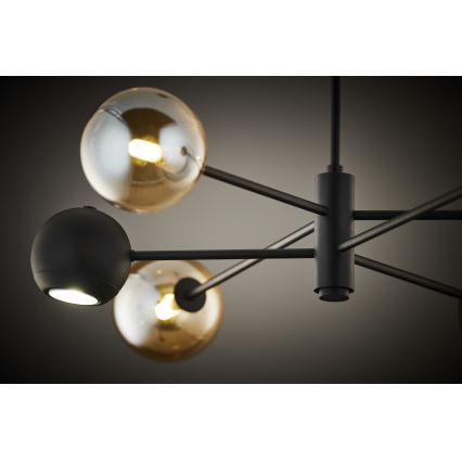 Jupiter 1993 - Hanglamp met vaste pendel MOKA 3xGU10/10W/230V + 3xG9/10W/230V zwart/beige