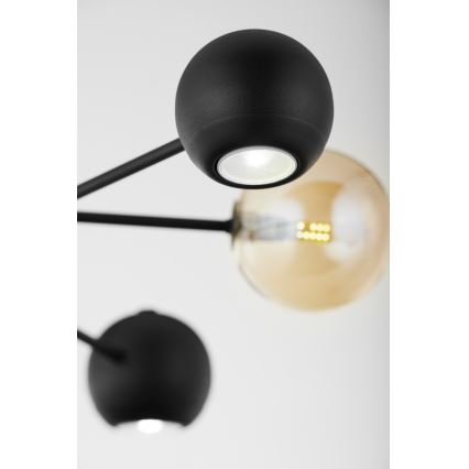 Jupiter 1993 - Hanglamp met vaste pendel MOKA 3xGU10/10W/230V + 3xG9/10W/230V zwart/beige