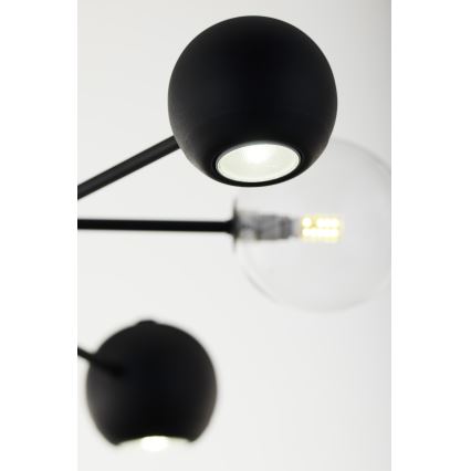 Jupiter 1995 - Hanglamp met vaste pendel MOKA 3xGU10/10W/230V + 3xG9/10W/230V zwart/doorzichtig