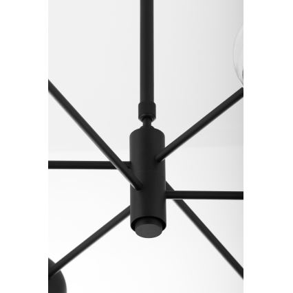 Jupiter 1995 - Hanglamp met vaste pendel MOKA 3xGU10/10W/230V + 3xG9/10W/230V zwart/doorzichtig