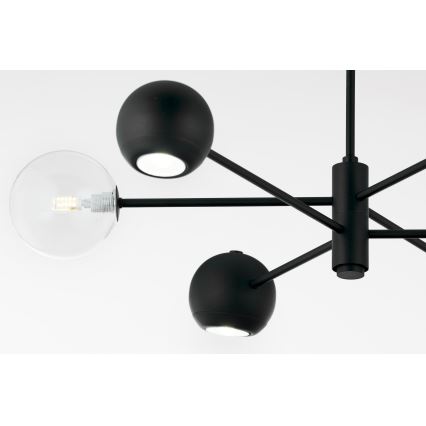 Jupiter 1995 - Suspension-barre MOKA 3xGU10/10W/230V + 3xG9/10W/230V noir/transparent