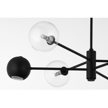 Jupiter 1995 - Suspension-barre MOKA 3xGU10/10W/230V + 3xG9/10W/230V noir/transparent