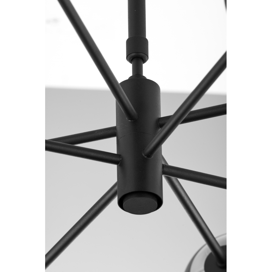 Jupiter 1996 - Hanglamp met vaste pendel MOKA 4xGU10/10W/230V + 4xG9/10W/230V zwart/doorzichtig