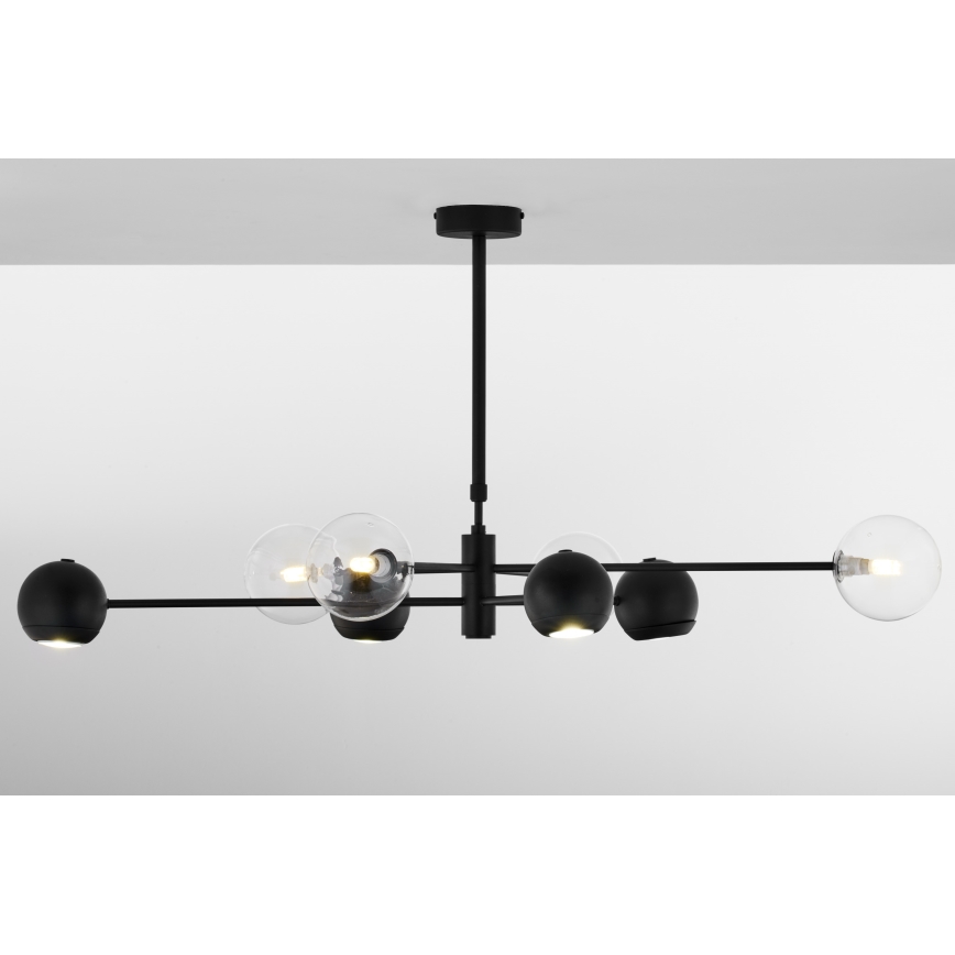 Jupiter 1996 - Suspension-barre MOKA 4xGU10/10W/230V + 4xG9/10W/230V noir/transparent