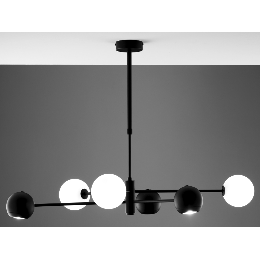 Jupiter 1997 - Hanglamp met vaste pendel MOKA 3xGU10/10W/230V + 3xG9/10W/230V zwart/wit