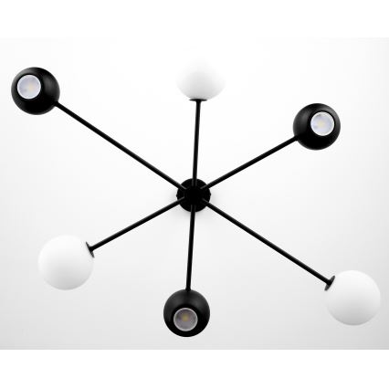 Jupiter 1997 - Hanglamp met vaste pendel MOKA 3xGU10/10W/230V + 3xG9/10W/230V zwart/wit