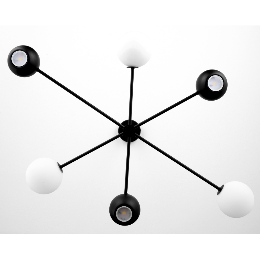 Jupiter 1997 - Hanglamp met vaste pendel MOKA 3xGU10/10W/230V + 3xG9/10W/230V zwart/wit