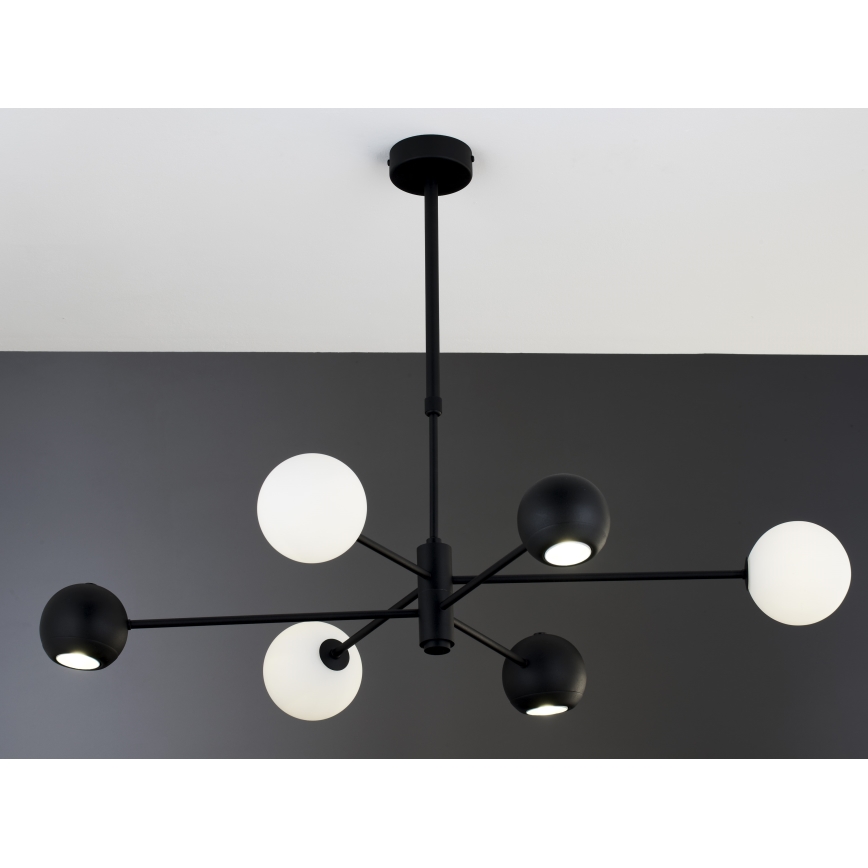 Jupiter 1997 - Hanglamp met vaste pendel MOKA 3xGU10/10W/230V + 3xG9/10W/230V zwart/wit