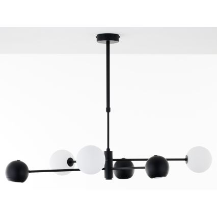 Jupiter 1997 - Hanglamp met vaste pendel MOKA 3xGU10/10W/230V + 3xG9/10W/230V zwart/wit