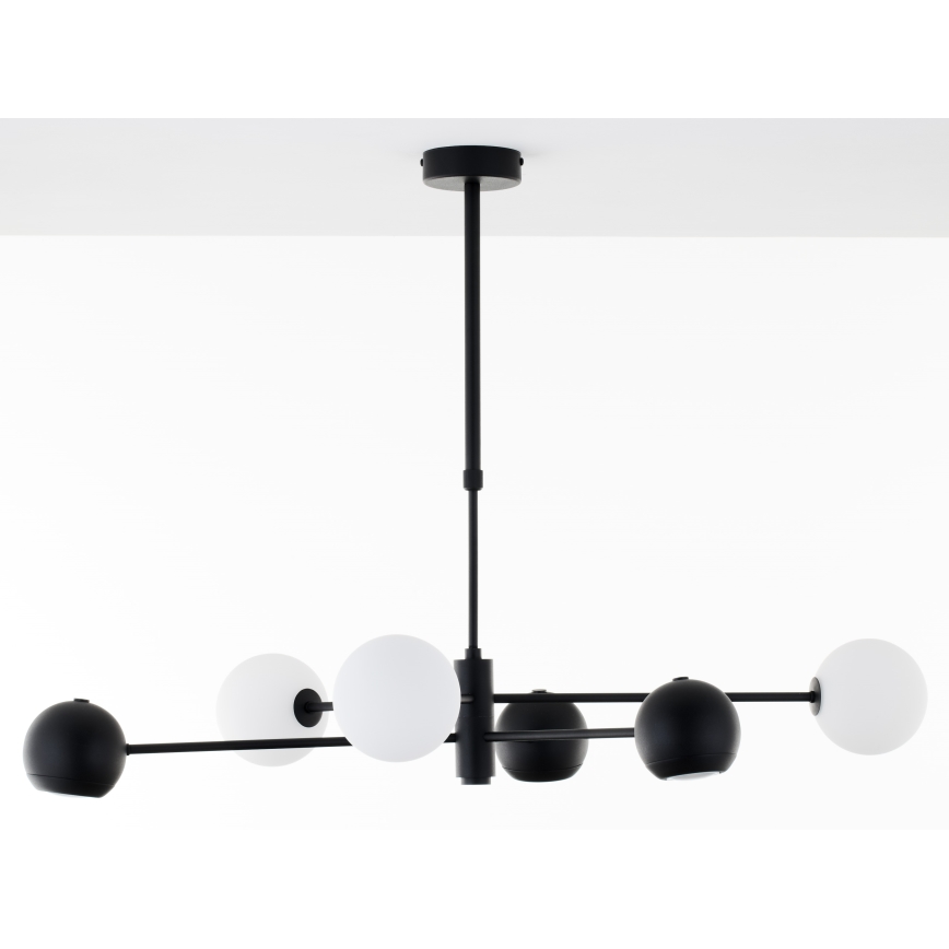 Jupiter 1997 - Hanglamp met vaste pendel MOKA 3xGU10/10W/230V + 3xG9/10W/230V zwart/wit