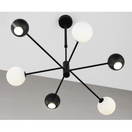 Jupiter 1997 - Hanglamp met vaste pendel MOKA 3xGU10/10W/230V + 3xG9/10W/230V zwart/wit