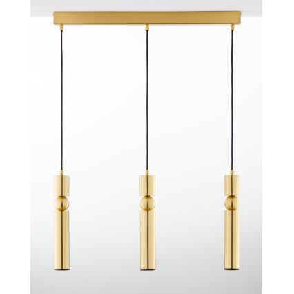 Jupiter 2010 - Hanglamp aan een koord ALAS 3xGU10/10W/230V goud