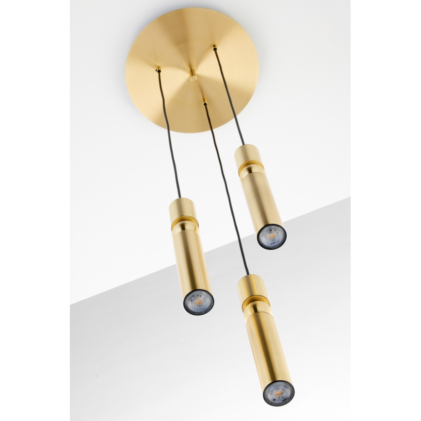 Jupiter 2019 - Hanglamp aan een koord ALAS 3xGU10/10W/230V goud