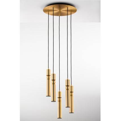 Jupiter 2020 - Hanglamp aan een koord ALAS 5xGU10/10W/230V goud