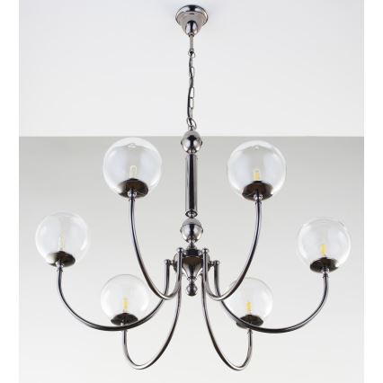 Jupiter 2022 - Hanglamp aan een ketting BRILLANTE 6xG9/10W/230V glanzend chroom