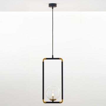Jupiter 2023 - Hanglamp aan een koord ZAFRA 1xG9/10W/230V zwart/goud/doorzichtig